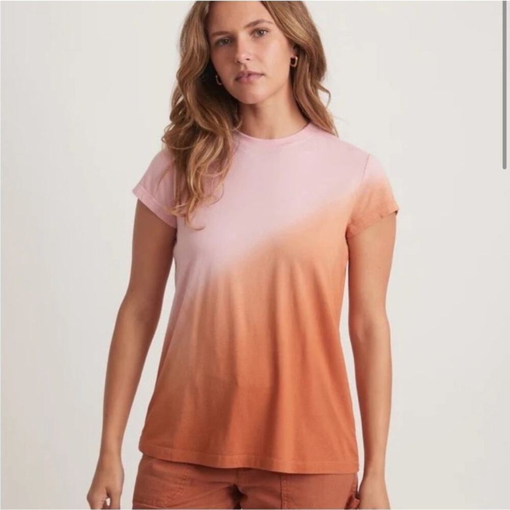 Marine Layer Pink Orange Cotton Blend Tee Top Medium